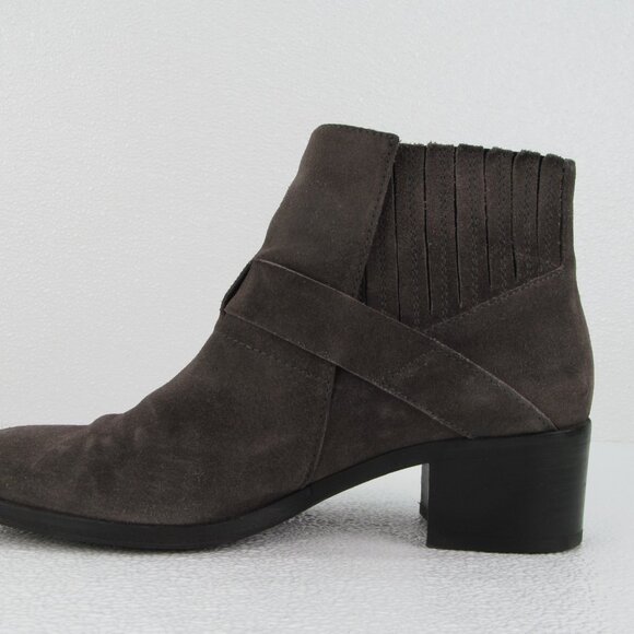 Aquatalia Foster Dark Gray Suede Ankle Booties 8.5 - Picture 4 of 11